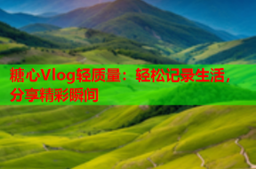 糖心Vlog轻质量：轻松记录生活，分享精彩瞬间