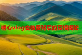 糖心vlog变收费背后的真相揭秘