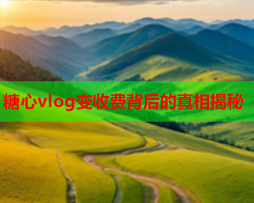 糖心vlog变收费背后的真相揭秘  第1张